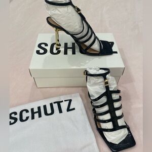 Hayden Stiletto Crocodile-Embossed Leather Sandal